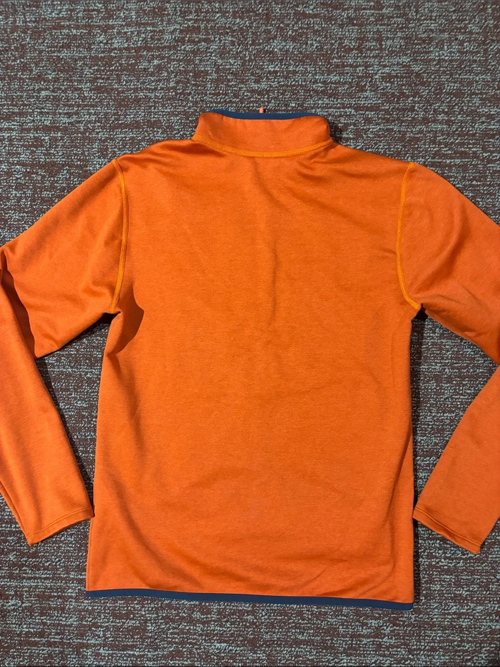The north face skyline full zip fleece jacket logo stretch orange/navy small